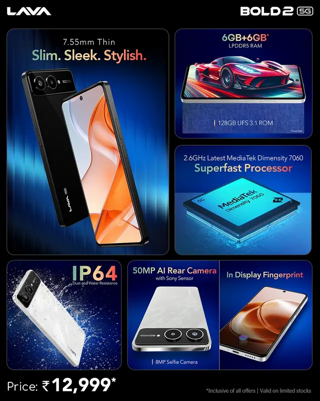 إطلاق Lava Bold 2 5G في الهند بسعر 12,999 روبية
