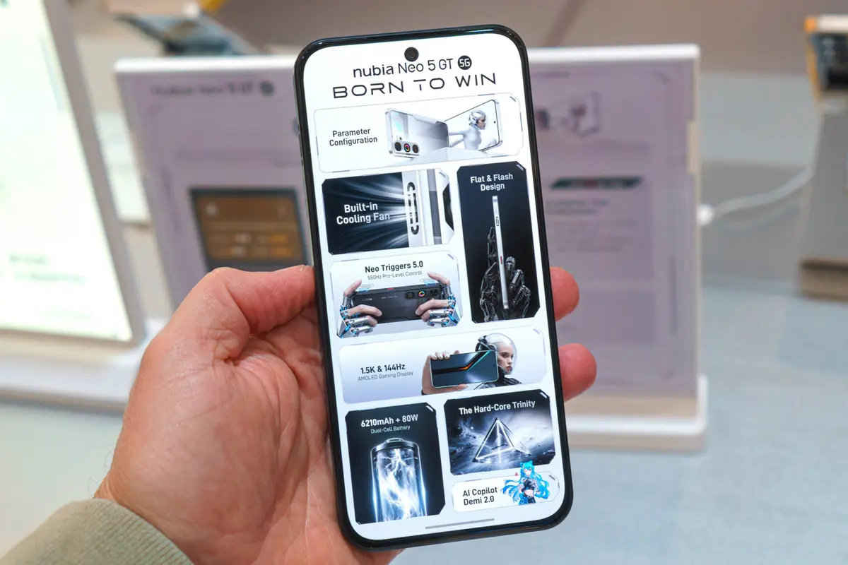 هاتف nubia Neo 5 GT يعمل بمعالج Dimensity 7400